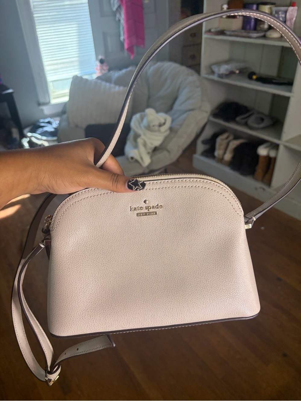 kate spade Pale Pink Pebbled Leather Dome Crossbody